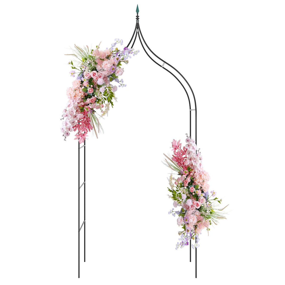 Gothic Style Garden Arbor with Multiple Side Crossbars
