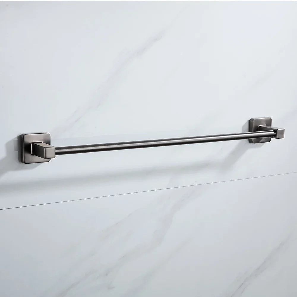 Grey Bathroom Accessories Set Robe Hook Towel Rail Toilet Roll Holder Accessory