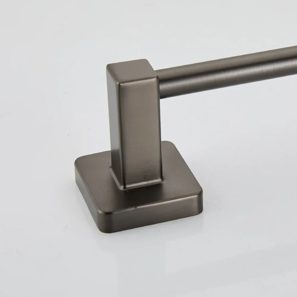 Grey Bathroom Accessories Set Robe Hook Towel Rail Toilet Roll Holder Accessory