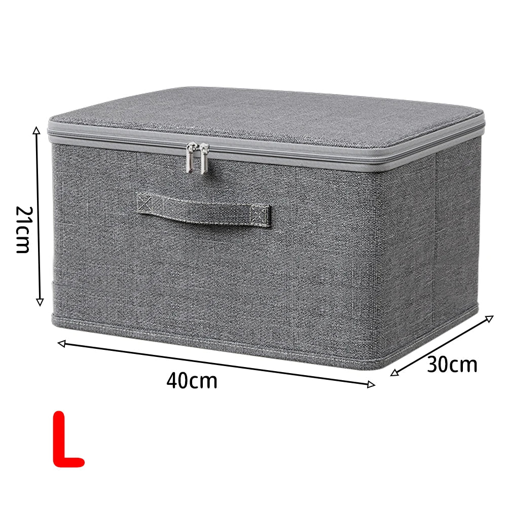 Foldable Storage Box with Zipper - Large Capacity Clothes Home Organiser Boxes