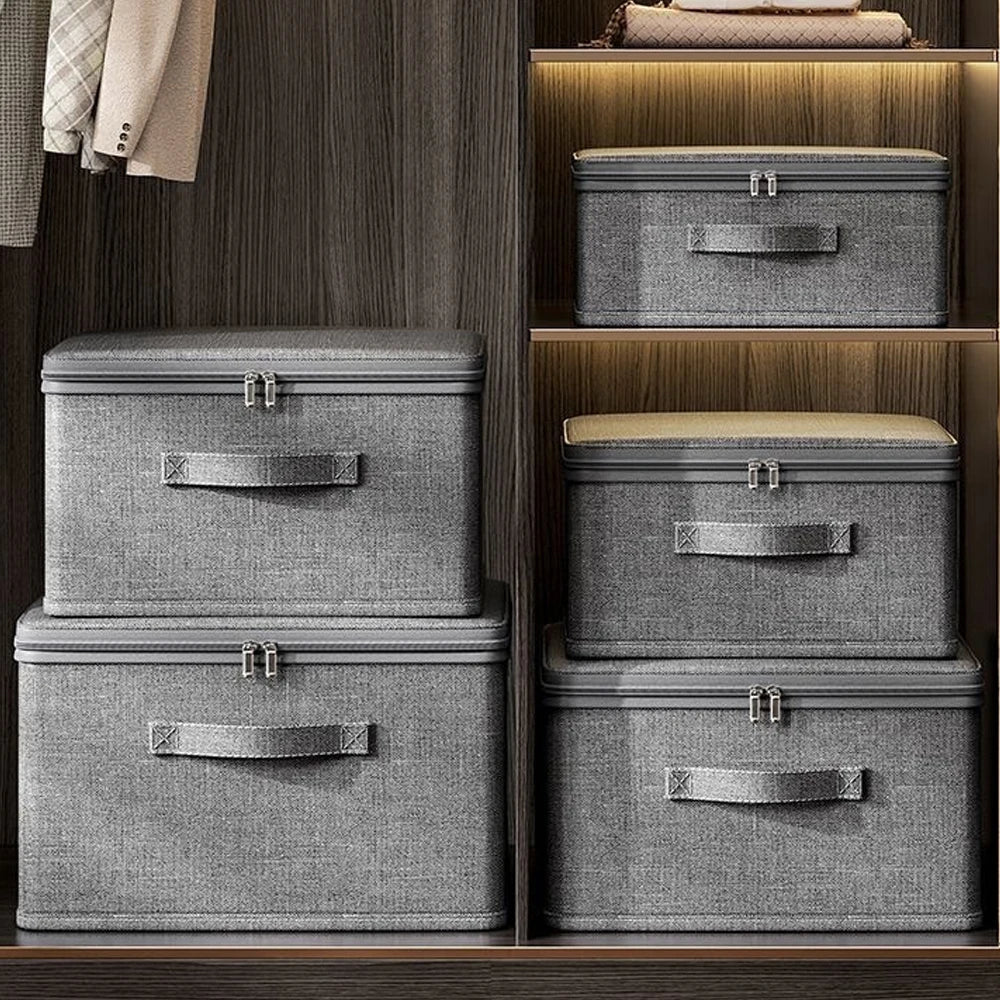 Foldable Storage Box with Zipper - Large Capacity Clothes Home Organiser Boxes