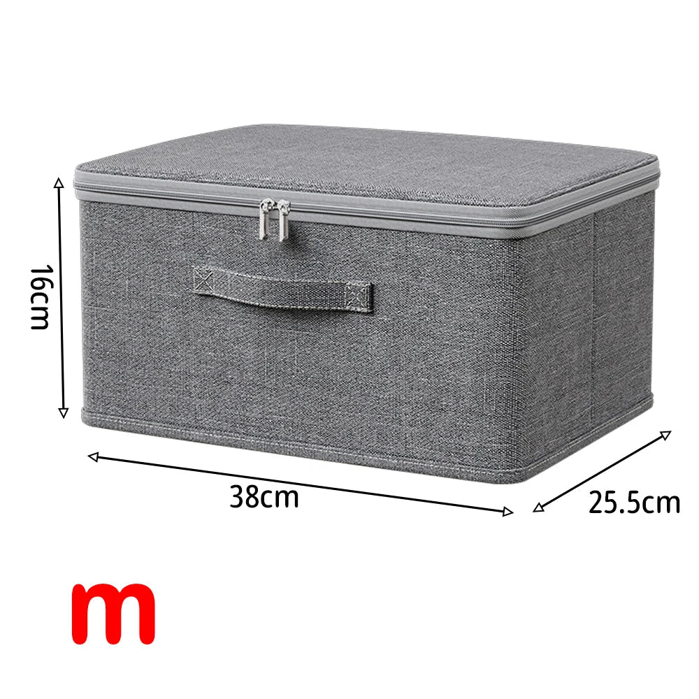 Foldable Storage Box with Zipper - Large Capacity Clothes Home Organiser Boxes