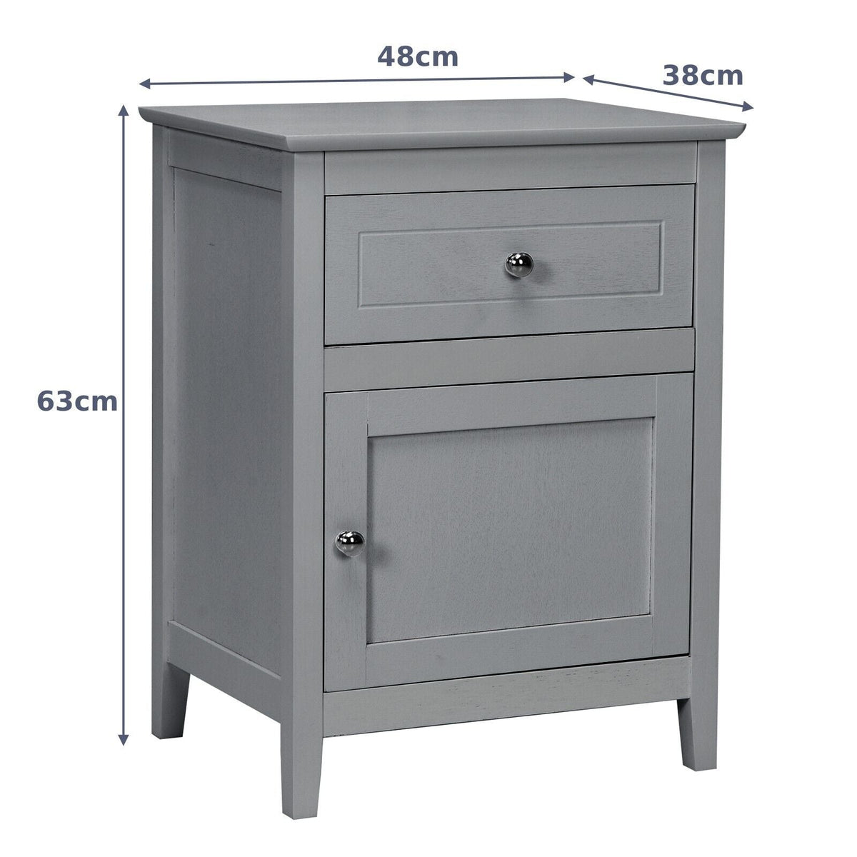2-Tier Modern Badroom Nightstand with Drawer-Espresso