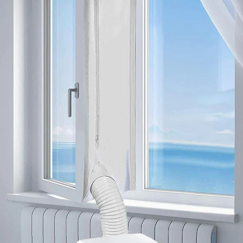 AirLock Window Seal for Portable Air Conditioner – 400cm Flexible Cloth Sealing Panel with Zip