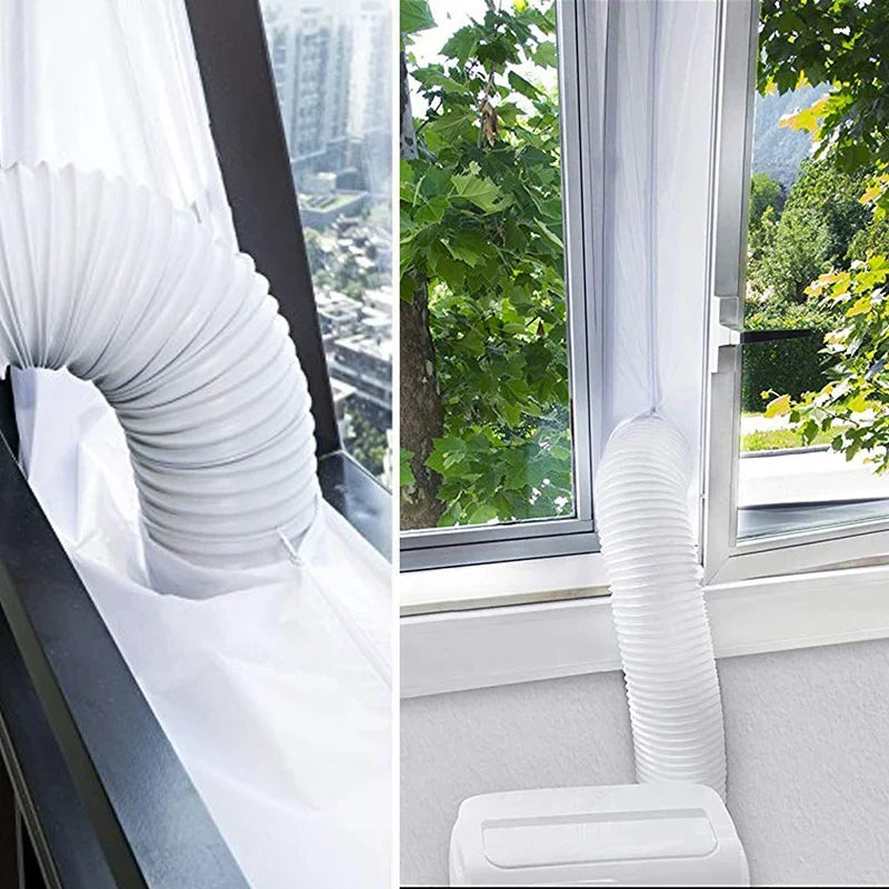 AirLock Window Seal for Portable Air Conditioner – 400cm Flexible Cloth Sealing Panel with Zip