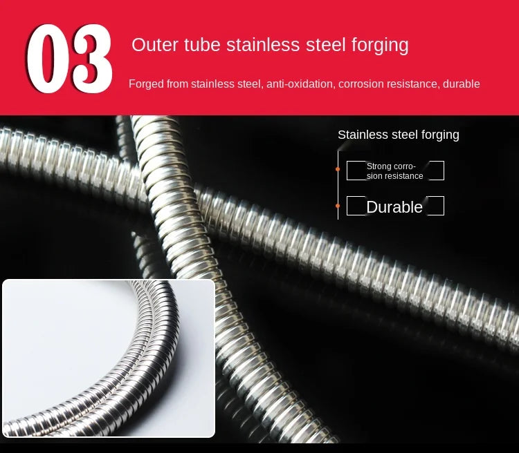 Stainless Steel Shower Hose – Flexible Replacement Pipe for Shower Head & Water Heater (1M–10M)