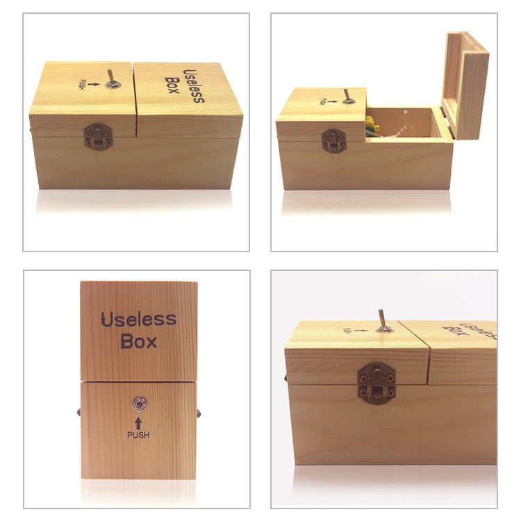 Kreatives, lustiges Geschenk, nutzlose Box, neuartiges Anti-Stress-Holzspielzeug (dunkles Holz), nutzlose Box