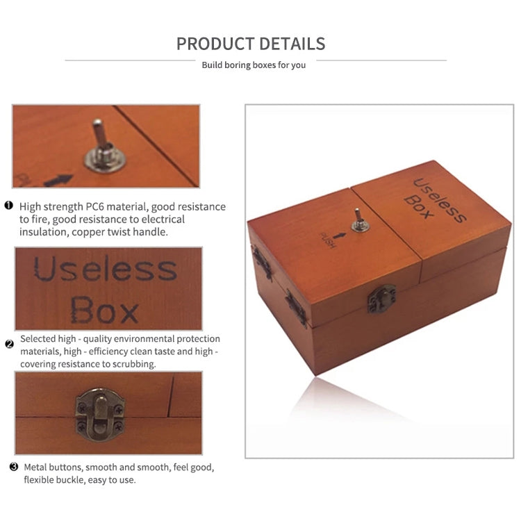 Kreatives, lustiges Geschenk, nutzlose Box, neuartiges Anti-Stress-Holzspielzeug (dunkles Holz), nutzlose Box