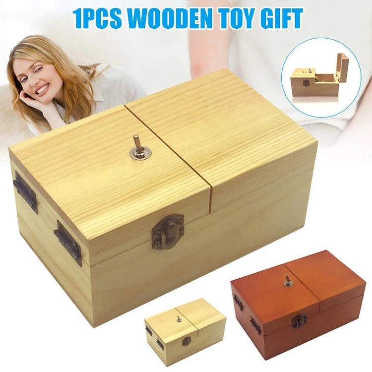 Kreatives, lustiges Geschenk, nutzlose Box, neuartiges Anti-Stress-Holzspielzeug (dunkles Holz), nutzlose Box