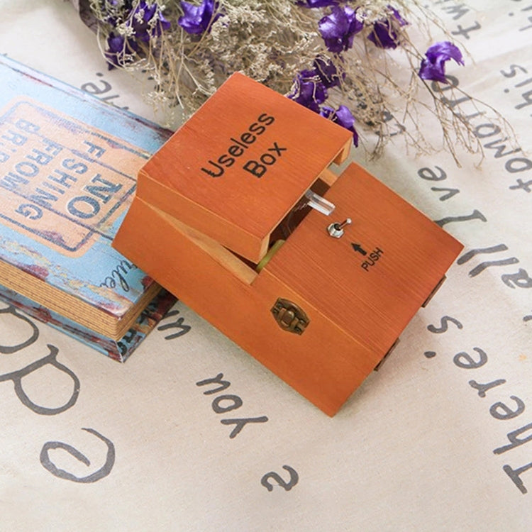Kreatives, lustiges Geschenk, nutzlose Box, neuartiges Anti-Stress-Holzspielzeug (dunkles Holz), nutzlose Box