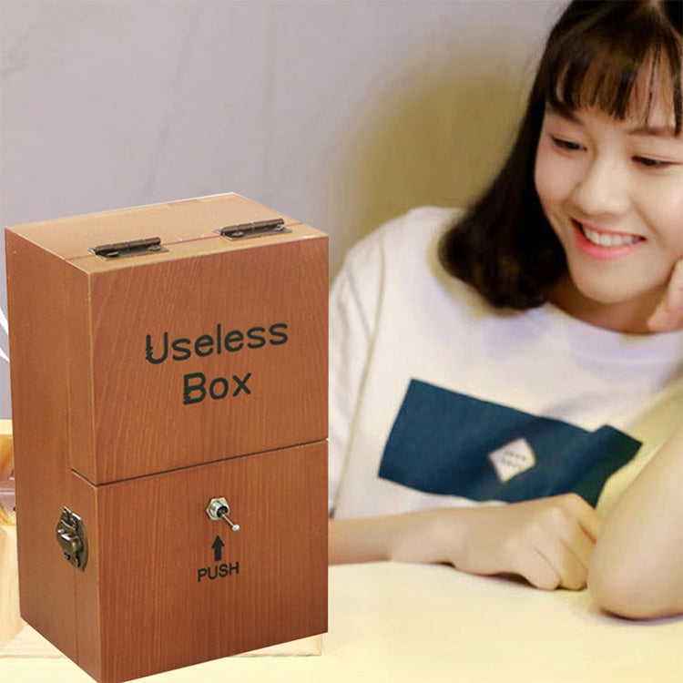 Kreatives, lustiges Geschenk, nutzlose Box, neuartiges Anti-Stress-Holzspielzeug (dunkles Holz), nutzlose Box