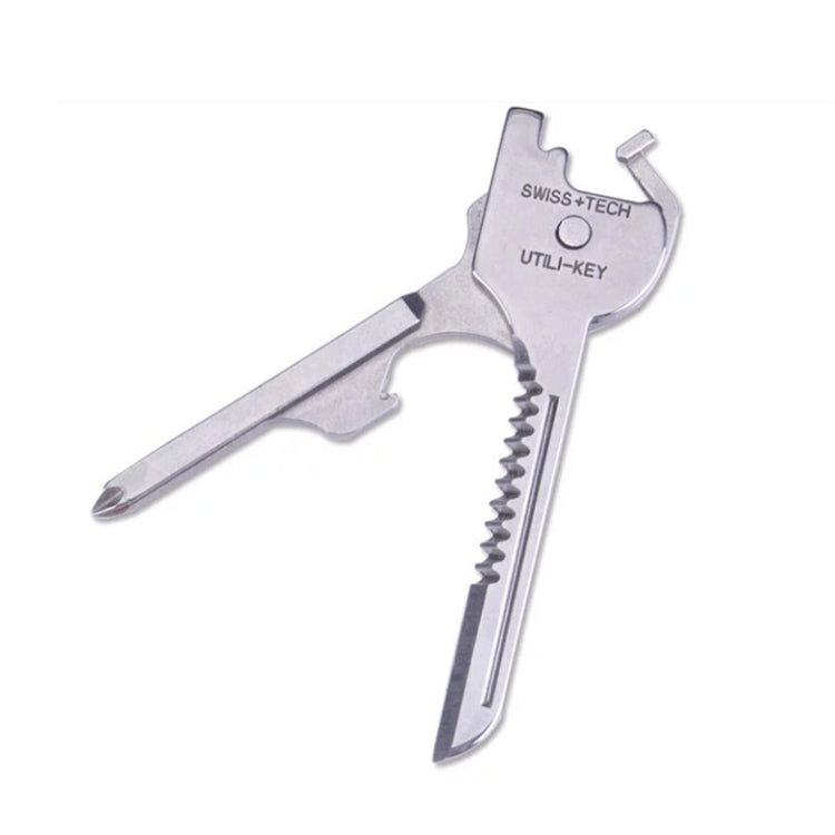 SWISS+TECH 6-in-1 Stainless Steel Keychain Multi-Tool | Foldable Pocket Tool Key Ring