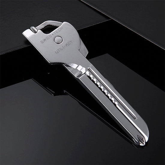SWISS+TECH 6-in-1 Stainless Steel Keychain Multi-Tool | Foldable Pocket Tool Key Ring