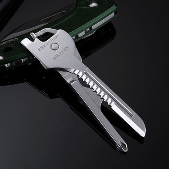 SWISS+TECH 6-in-1 Stainless Steel Keychain Multi-Tool | Foldable Pocket Tool Key Ring