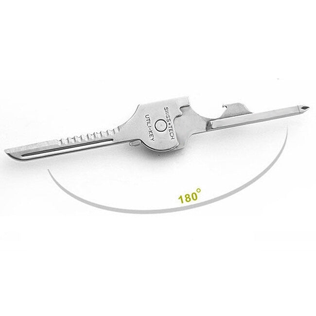 SWISS+TECH 6-in-1 Stainless Steel Keychain Multi-Tool | Foldable Pocket Tool Key Ring