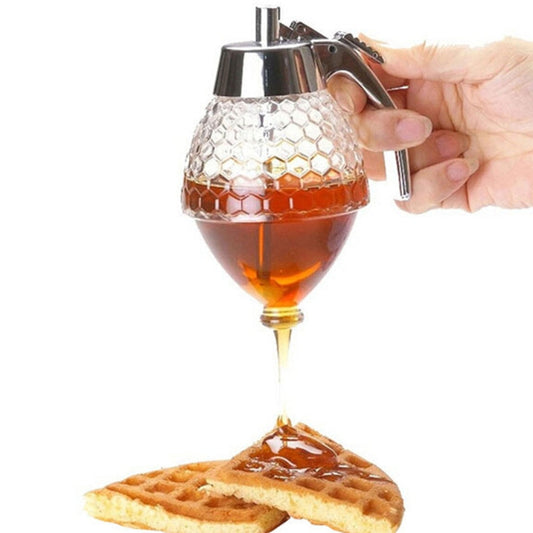 Beehive Honey Dispenser - 200ml Transparent Acrylic Juice & Syrup Dispenser