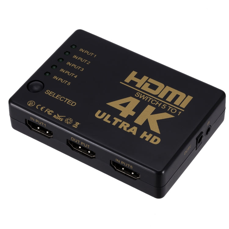 HDMI Switch 5 in 1 Out 4K with Remote Control | 5-Port HDMI Switcher