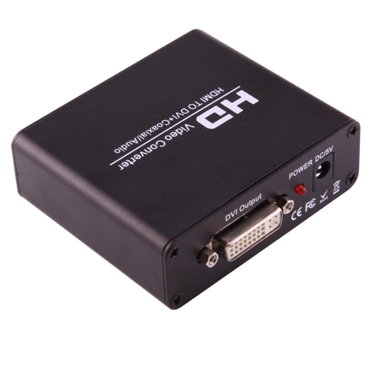 Convertidor de video NEWKENG X5 HDMI a DVI con audio Jack 3.5mm y salida coaxial, enchufe EU, X5 HDMI a DVI con audio