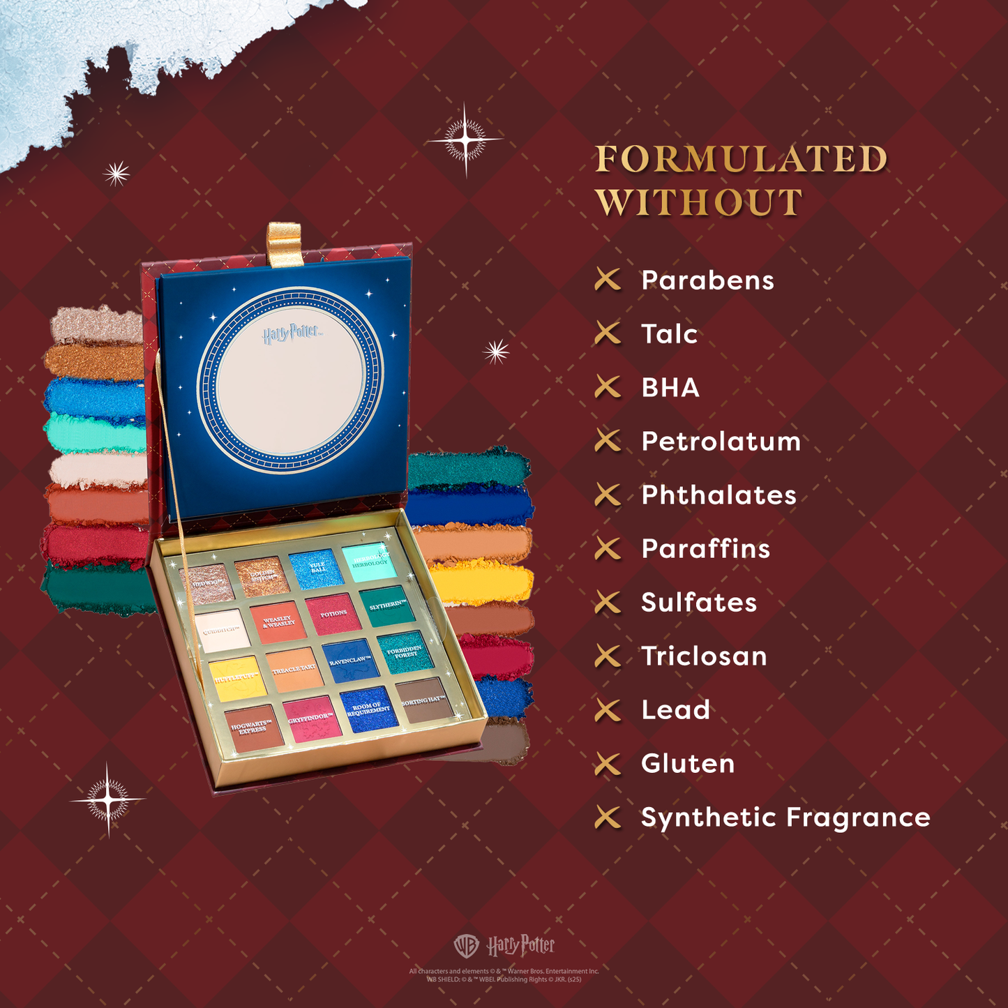Paleta de sombras de ojos Harry Potter Navidad en Hogwarts de 16 tonos