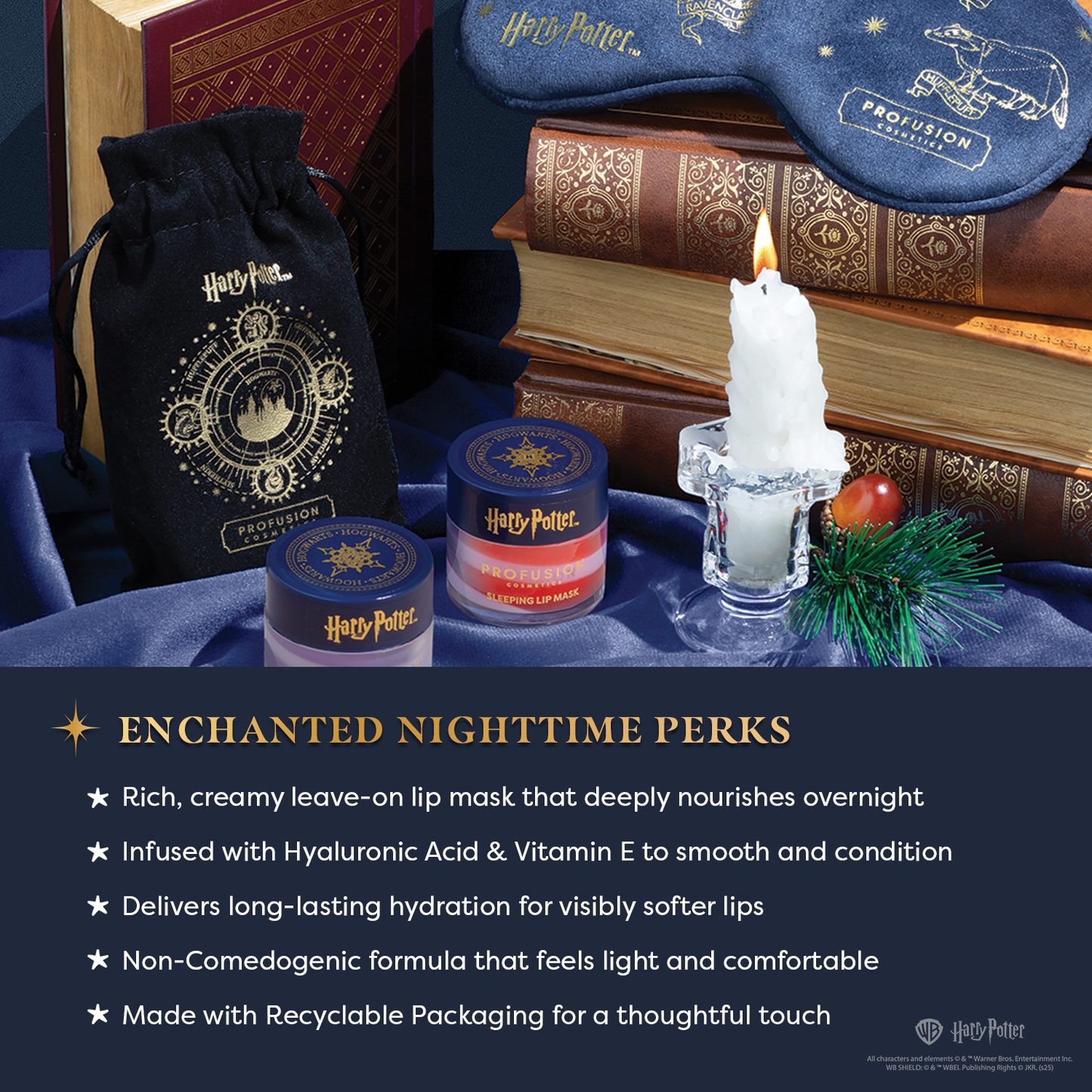 Harry Potter Hogwarts Night Set – Übernacht-Lippenmasken-Duo mit Hyaluronsäure & Vitamin E