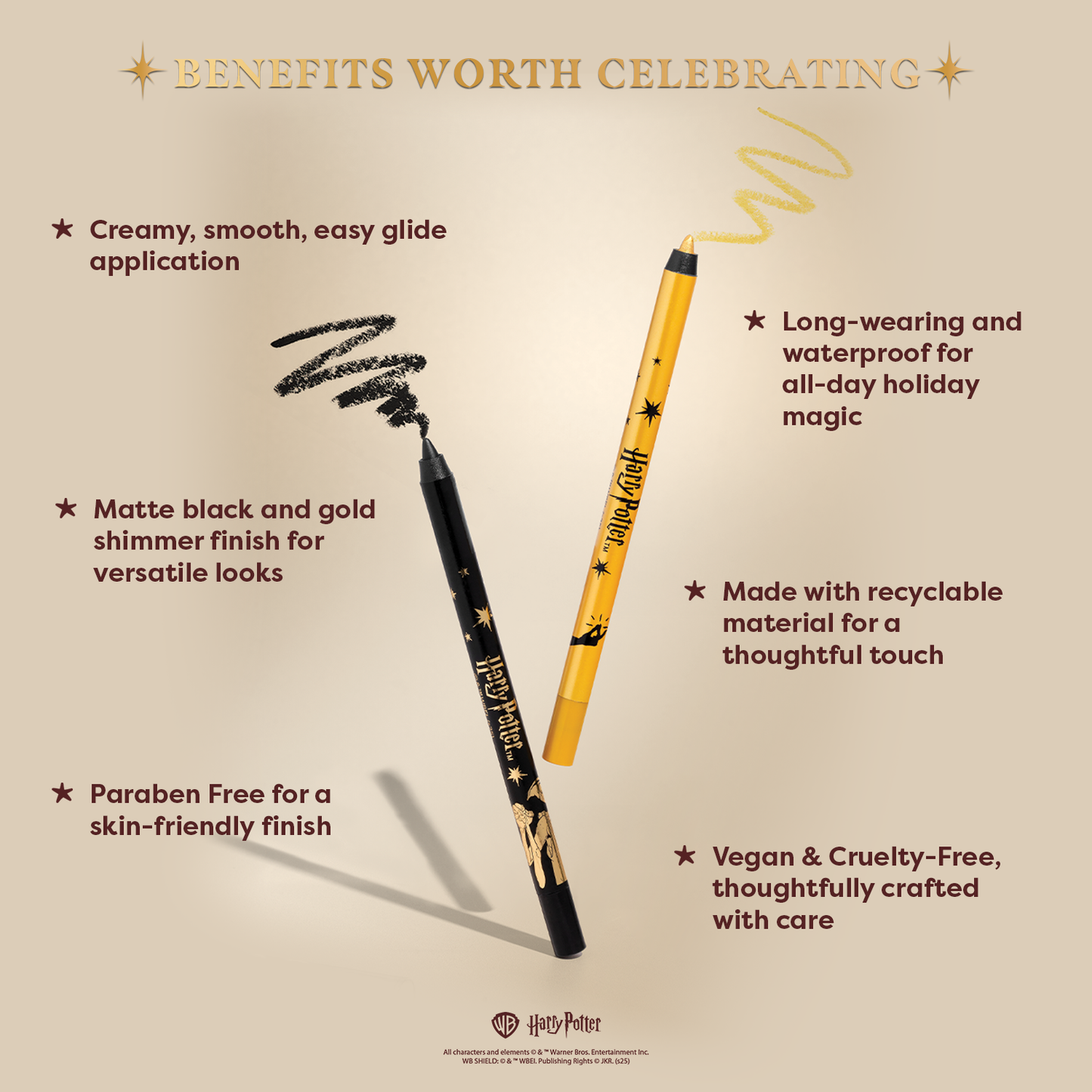 Harry Potter Dobby Is Free 2-teiliges Eyeliner-Set | Mattschwarz & Goldschimmer