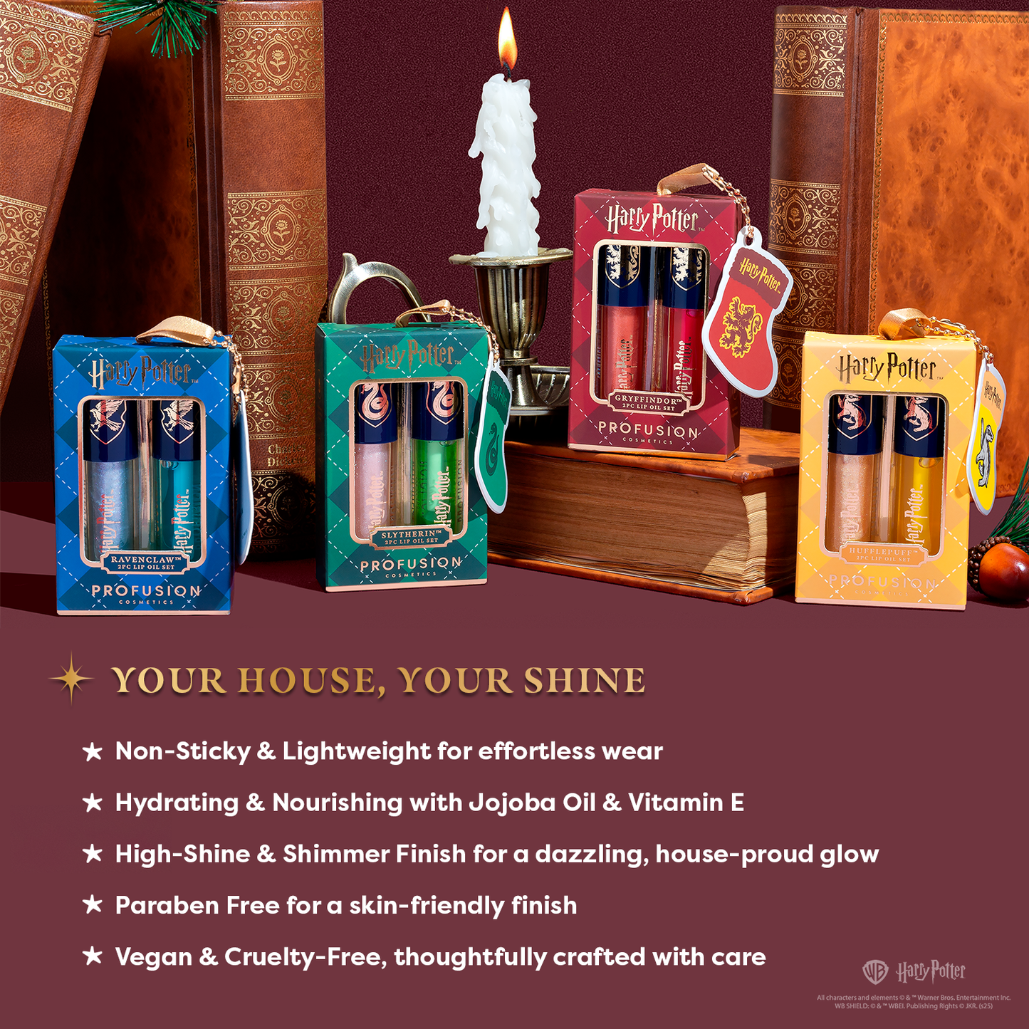 Harry Potter Hogwarts House Lip Gloss Duo Set