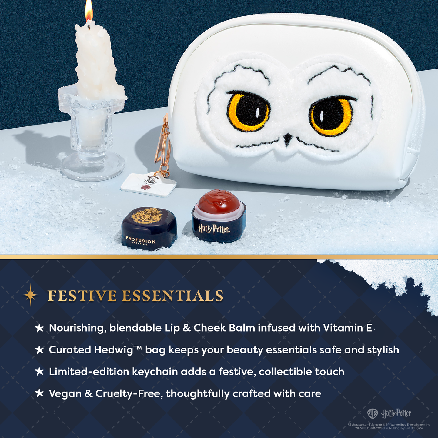 Harry Potter Hedwig™ Schminktasche mit Lippen- und Wangenbalsam und Schlüsselanhänger