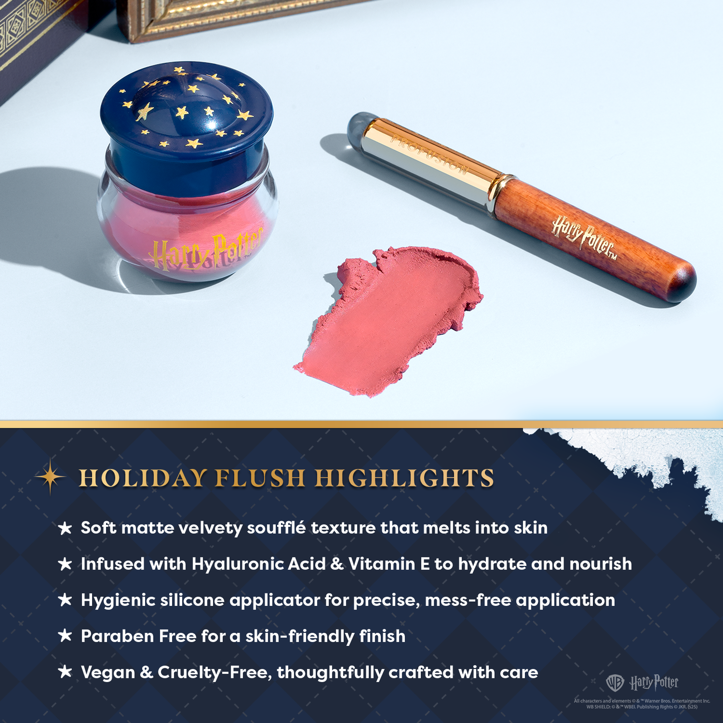 Colorete y difuminador de labios y mejillas Yule Ball y aplicador de silicona