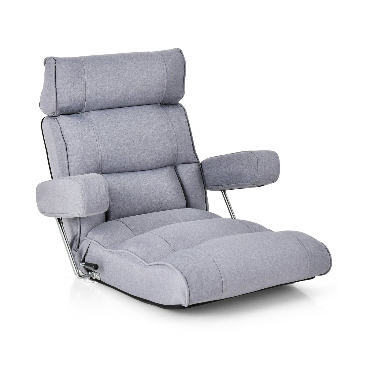 Ergonomic Sofa Lounger Chair with Stepless Adjustment Back-Blue