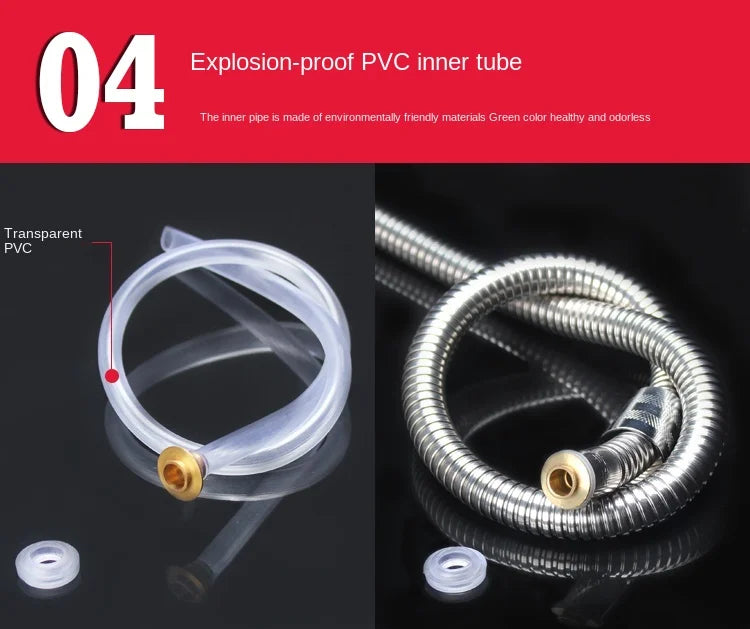 Stainless Steel Shower Hose – Flexible Replacement Pipe for Shower Head & Water Heater (1M–10M)