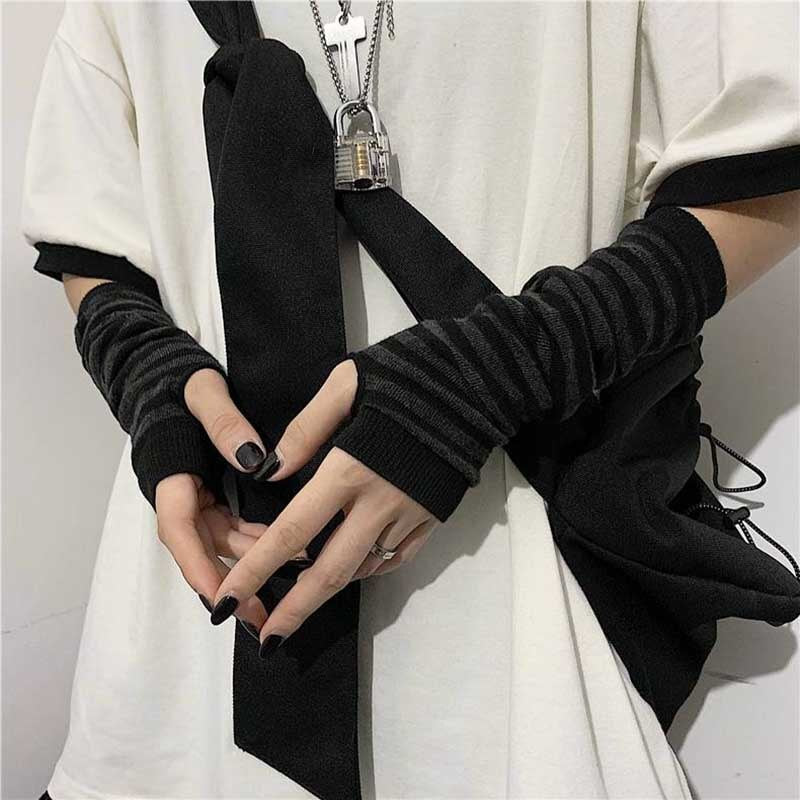long Fingerless Gloves Sport Outdoor Hip-hop Gloves Elbow Mittens Cool Stretch winter Arm Warmer