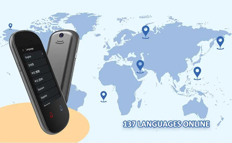 Instant AI Voice Translator - Portable Real-Time Translator with 3.1” Touchscreen, Photo Translation & Voice Recording