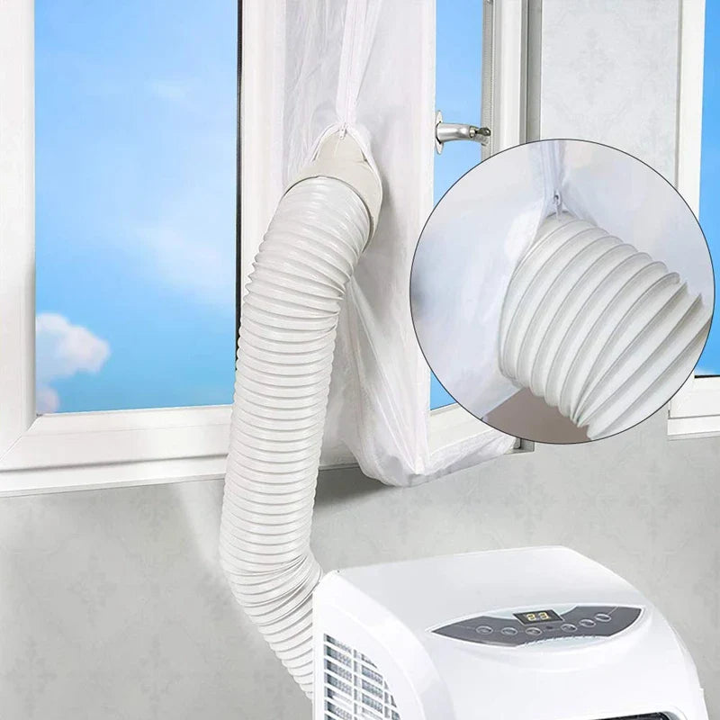 AirLock Window Seal for Portable Air Conditioner – 400cm Flexible Cloth Sealing Panel with Zip