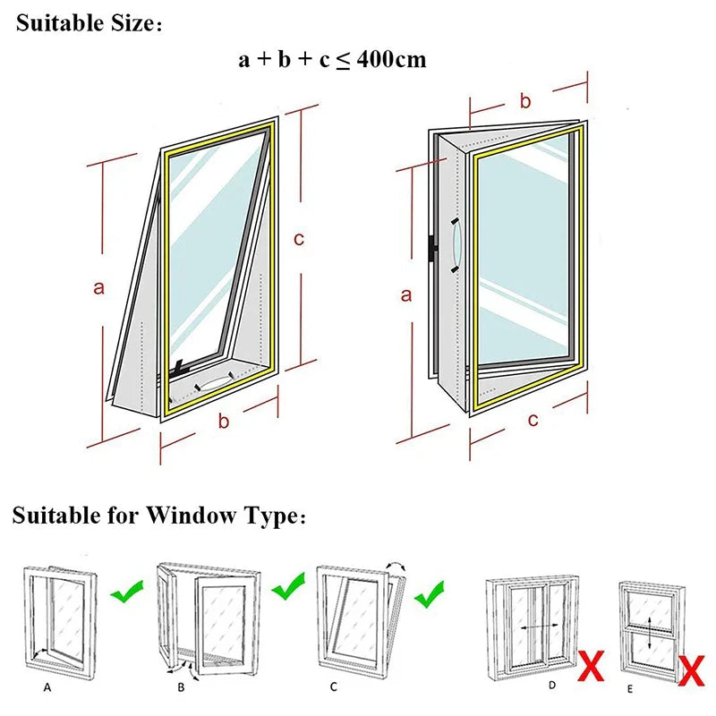 AirLock Window Seal for Portable Air Conditioner – 400cm Flexible Cloth Sealing Panel with Zip