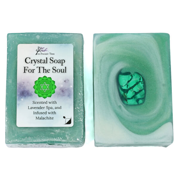 Heart Chakra Crystal Soap Bar | Malachite & Lavender Spa | 100g