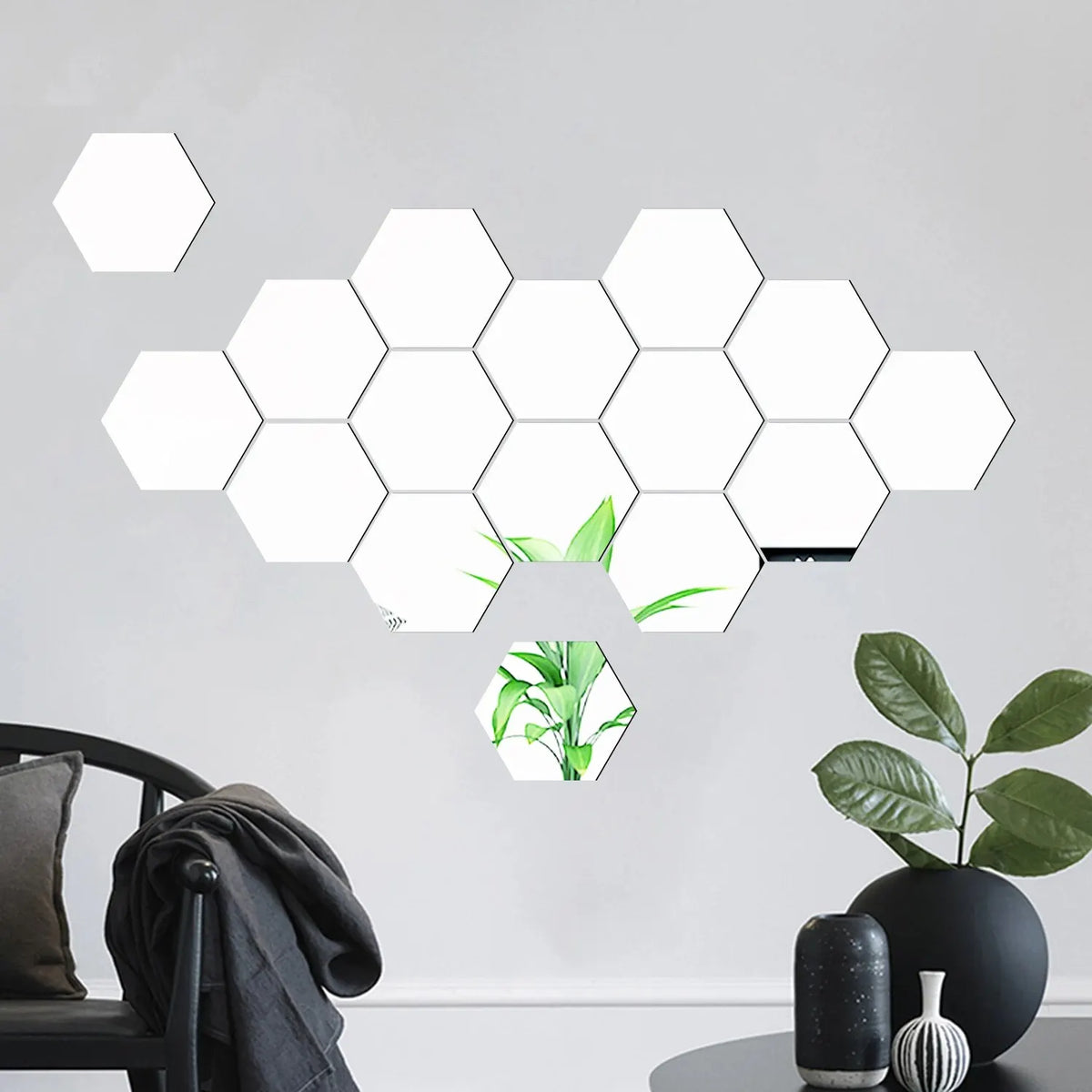 Modern Hexagon Mirror Wall Stickers - DIY Removable Geometric 3D Home Wall Sticker