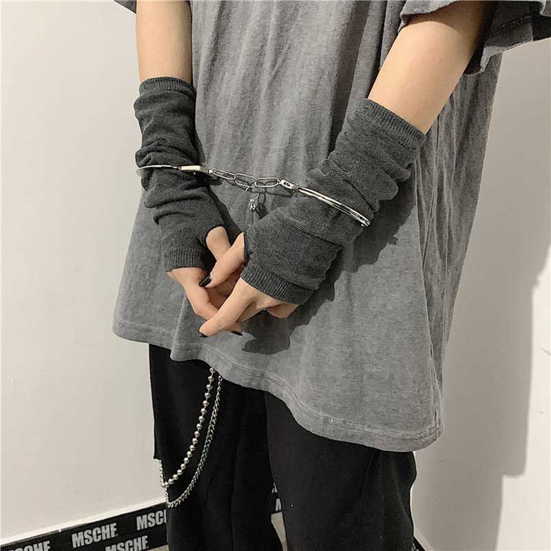 long Fingerless Gloves Sport Outdoor Hip-hop Gloves Elbow Mittens Cool Stretch winter Arm Warmer