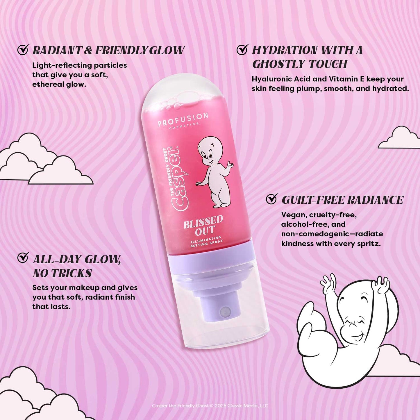 Spray Fijador Iluminador Blissed Out - Bruma Fijadora de Maquillaje Hidratante con Ácido Hialurónico