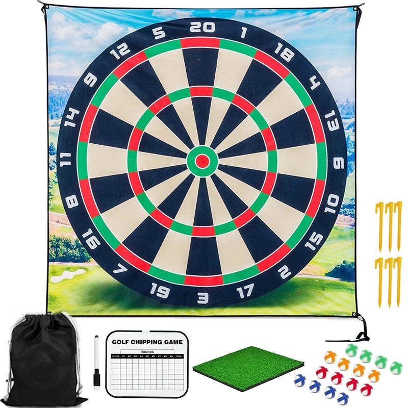 Huge Golf Darts Game Mat Chip & Stick Kit Indoor Outdoor Family Party Game Set
