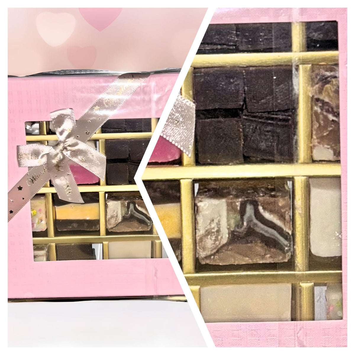 Geschenkbox mit köstlichem Fudge-Sortiment.