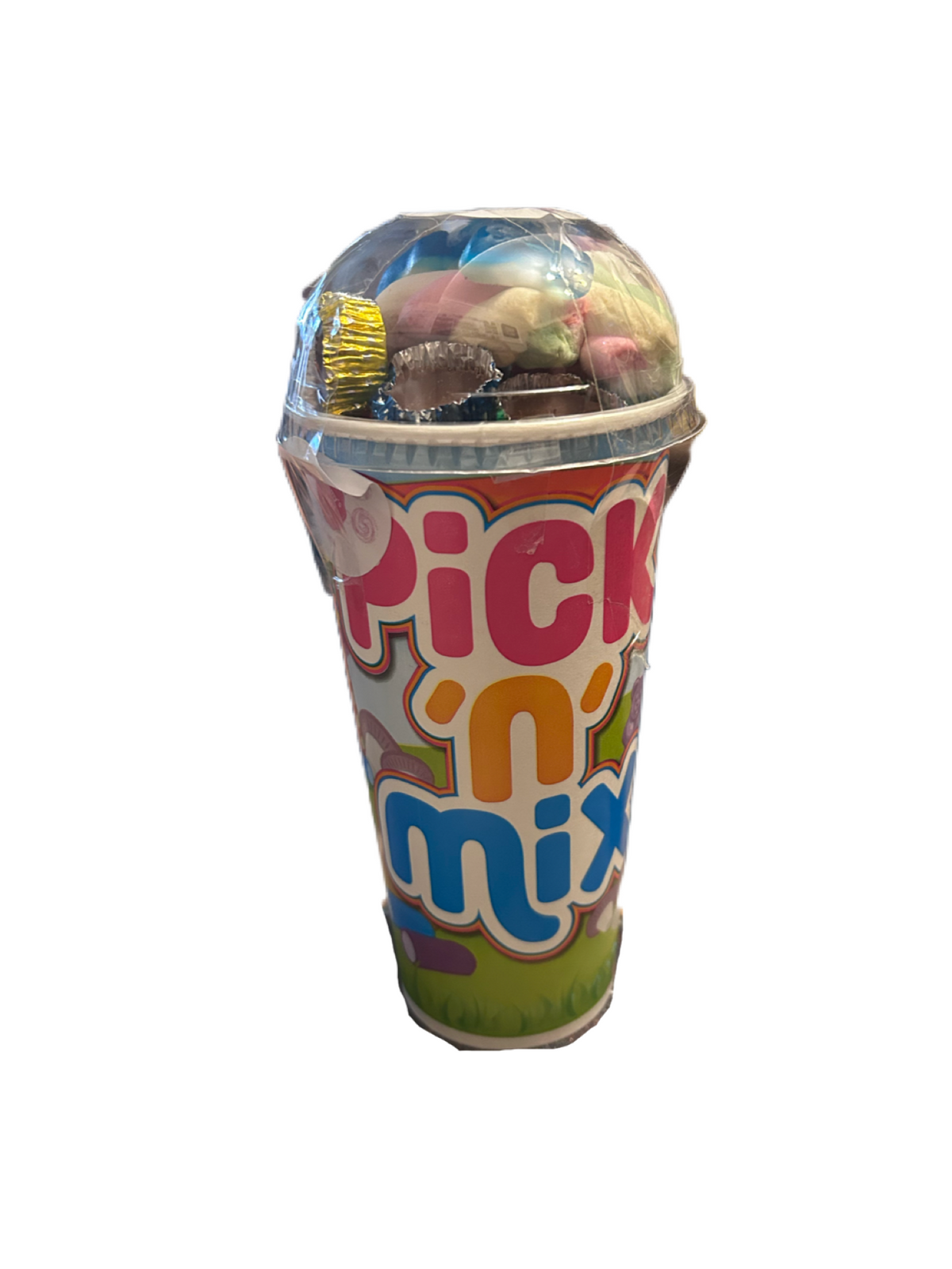 Pick-n-Mix-Becher mit Domdeckel.