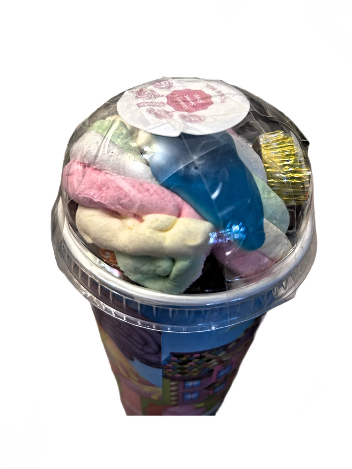 Pick-n-Mix-Becher mit Domdeckel.