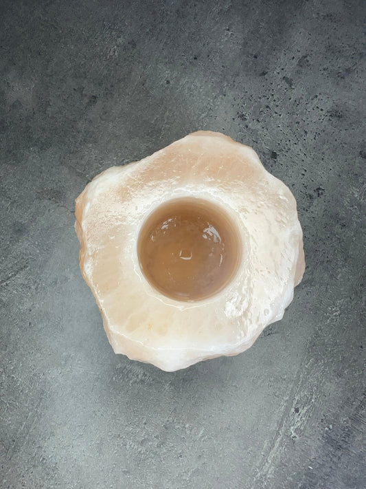 Himalayan Salt Tealight Holder – Natural Crystal Candle Holder