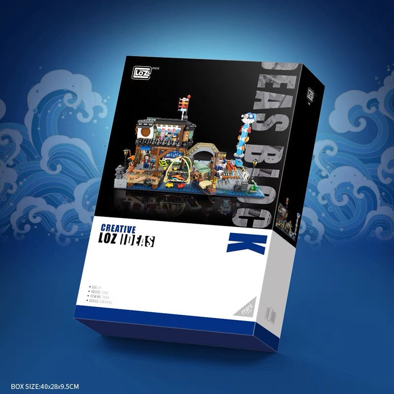 LOZ Creative Ideas Japanischer Fischstand / Fischerdocks 1049