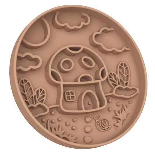 Mushroom cottage slow feeder - mocha brown