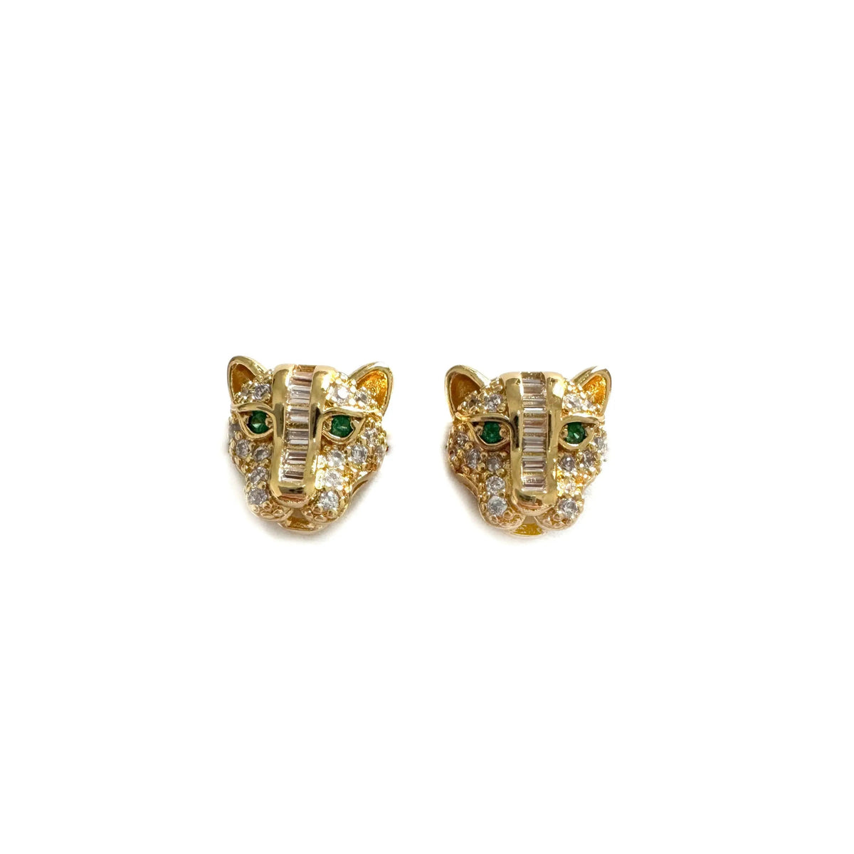 Zuri Luxe 18k Gold Plated Jewelled Panther Stud Earrings