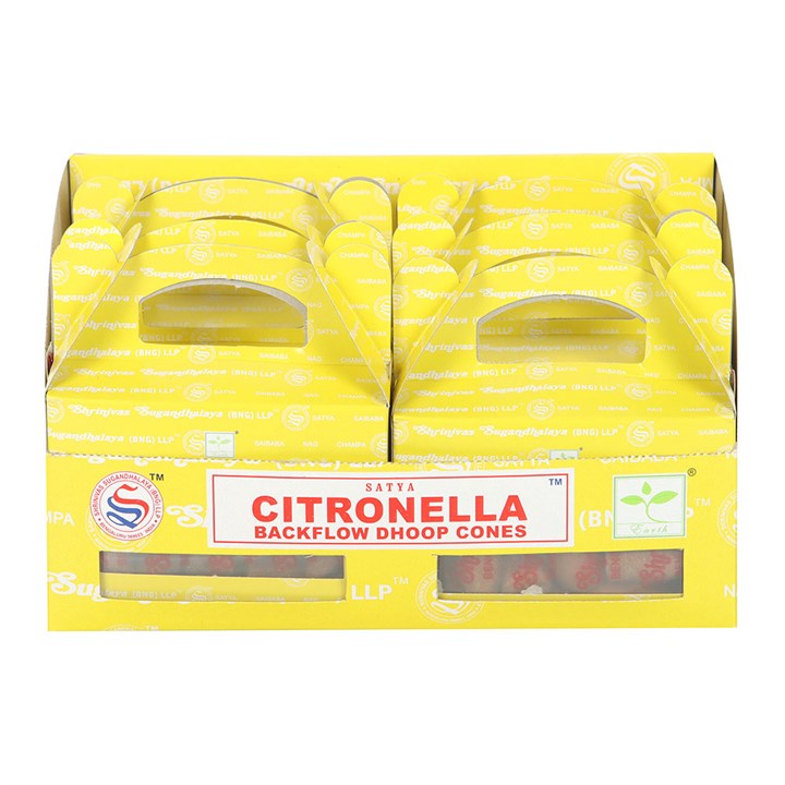 12 Packs of Citronella Backflow Dhoop Incense Cones by Satya