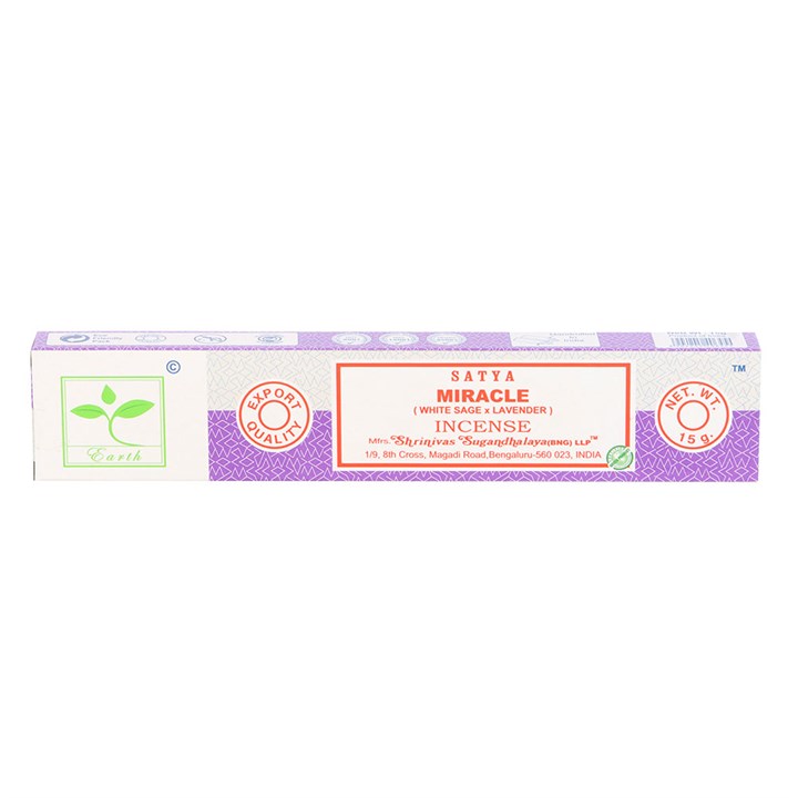 6 Packs of Miracle Earth Incense by Satya