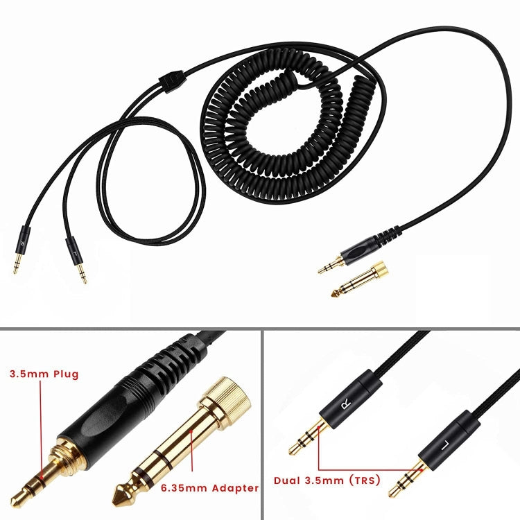 Ersatz-Audio-Spiralkabel für Denon AH-D7100 D7200 D600 D9200 D5200 – Dual 3.5mm OFC HIFI Upgrade
