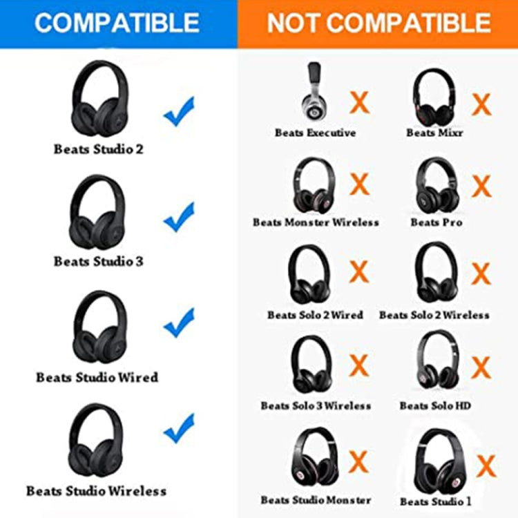 Replacement Earmuff Cushions for Beats Studio 2.0 – Soft Sponge Ear Pad Jacket (1 Pair)